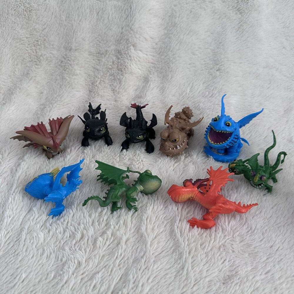 How To Train Your Dragon Toothless Toy Figure Lot 9 Night Fury Hookfang